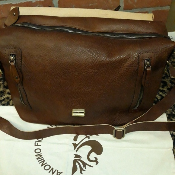 Anonimo Fiorentino Leather Computer Messenger Bag - Picture 3 of 6